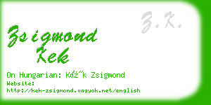 zsigmond kek business card
